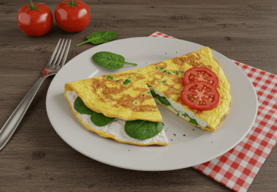 Omelete De Claras Com Espinafre E Tomate