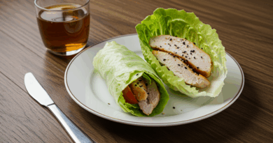 Wrap De Alface Com Frango E Molho Leve Wrap De Alface Com Frango E Molho Leve